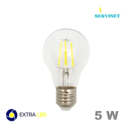 💡 Ampoule LED Filament Edison A60 - 5W - E27 - 2700K - Extra Led- EL-AF5Y💡