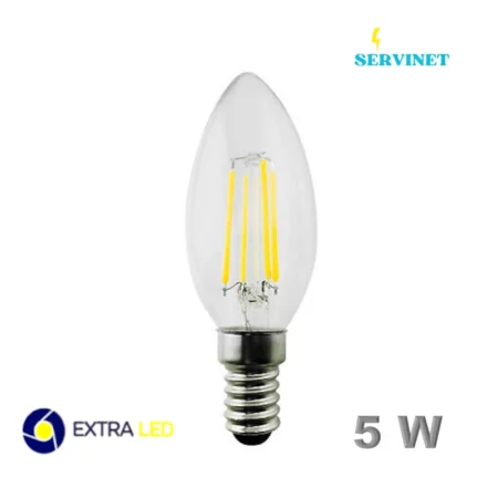 💡 Ampoule LED Filament Edison C35 - 5W - E14 - 2700K - Extra Led- EL-CF5Y💡