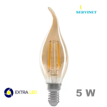 💡🖤 Ampoule LED Filament Edison Fumé C35L - 5W - E14 - 2700K - Extra Led- EL-CLF5Y-f 💡🖤 (Copie)