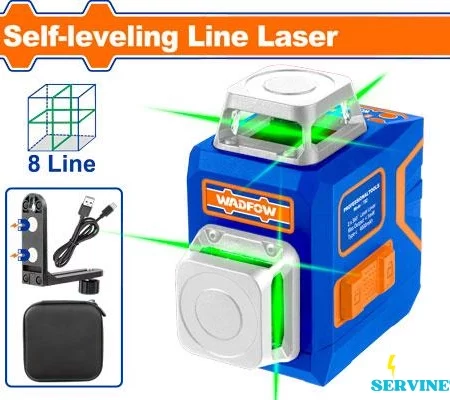 Niveau Laser Auto-Nivelant 8 Lignes (Faisceaux Verts) - WADFOW WLE1M08