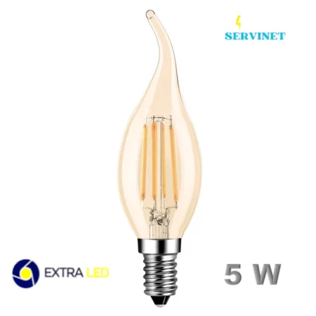 💡 Ampoule LED Filament Edison C35L - 5W - E14 - 2700K - Extra Led- EL-CFL5Y💡