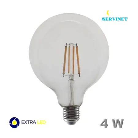 💡 Ampoule LED Filament Edison G125 - 4W - E27 - 2700K - Extra Led- EL-G125💡