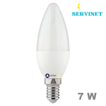 💡 Ampoule LED C37 - 7W - E14 - 6500K - Extra Led - EL-C7W