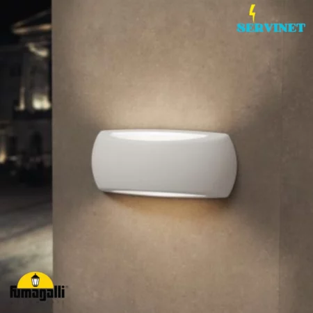 ⚪ Applique murale extérieure Blanche – E27 – Résine  IP66 – Fumagalli “Francy”