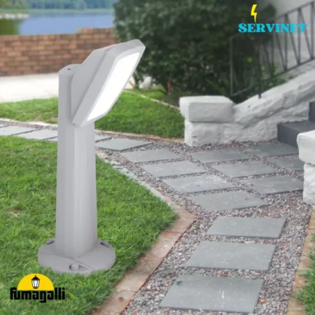 🏡💡 Borne d'Éclairage Jardin - Gris - Résine - E27 - IP66 - FUMAGALLI "MINIPINELA 1L" 🇮🇹