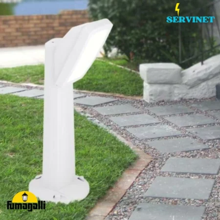🏡💡 Borne d'Éclairage Jardin - Blanc - Résine - E27 - IP66 - FUMAGALLI "MINIPINELA 1L" 🇮🇹