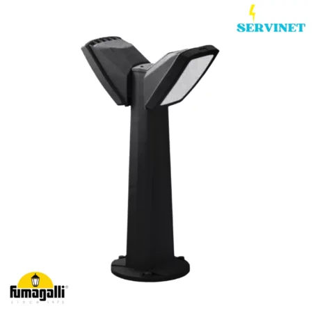 🌳💡 Borne d’éclairage LED double Jardin - Noir - Résine - E27 - IP66 - FUMAGALLI "MINIPINELA 2L" 🇮🇹