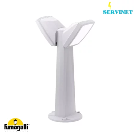 🌳💡 Borne d’éclairage LED double Jardin - Blanc- Résine - E27 - IP66 - FUMAGALLI "MINIPINELA 2L" 🇮🇹