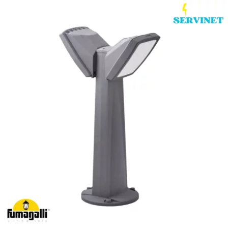 🌳💡 Borne d’éclairage LED double Jardin - Gris - Résine - E27 - IP66 - FUMAGALLI "MINIPINELA 2L" 🇮🇹