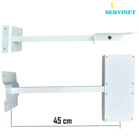 🎥🛠️ Support mural métallique double pour caméras – 45 cm – Blanc